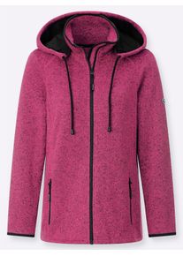 sheego Gro&szlig;e Gr&ouml;&szlig;en Fleecejacke mit Antipilling-Ausr&uuml;stung, fuchsia-meliert, Gr&ouml;&szlig;e 46 - Damen