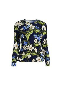 LANDS' END Schnelltrocknendes UPF 50 Sonnenschutz-Badeshirt in Lang-Gr&ouml;&szlig;e, Damen,  Blau, Nylon-Mischung, by Lands' End