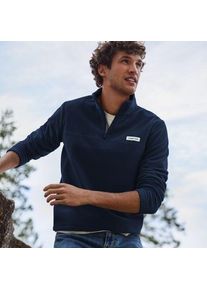 LANDS' END Anyweather Fleece-Pullover mit Rei&szlig;verschluss, Herren,  Blau, Polyester, by Lands' End