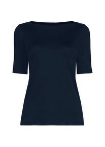 LANDS' END Supima-Shirt aus Baumwolle mit U-Boot-Ausschnitt in Plus-Gr&ouml;&szlig;e f&uuml;r Damen, Damen, size: plus, Blau, Baumwolle, by Lands' End
