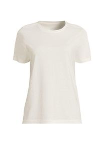 LANDS' END Supima Kurzarm-Shirt mit rundem Ausschnitt f&uuml;r Damen in Plus-Gr&ouml;&szlig;e, Damen, size: plus, Elfenbein, Baumwolle, by Lands' End