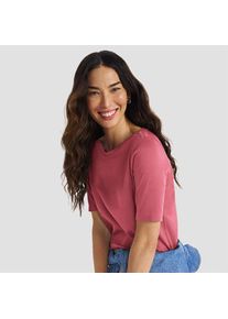 LANDS' END Supima-Shirt aus Baumwolle mit U-Boot-Ausschnitt f&uuml;r Damen, Damen, size: regular, Rot, Baumwolle, by Lands' End