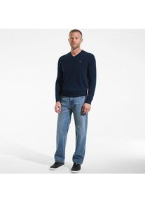 LANDS' END Kaschmirpullover mit V-Ausschnitt, Herren, size: regular, Blau, Kaschmir, by Lands' End