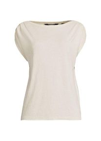 LANDS' END Shirt aus Leinenmix mit U-Boot-Ausschnitt f&uuml;r Damen, Damen, size: regular, Blau, Leinen/Viskose, by Lands' End