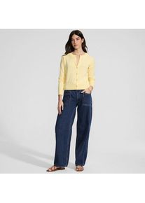 LANDS' END Gerade relaxte Jeans mit Elastikbund, Damen, size: regular, Blau, Baumwolle, by Lands' End