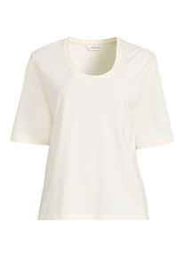 LANDS' END Supima-Shirt mit tiefem Rundausschnitt in Petite-Gr&ouml;&szlig;e, Damen, size: petite, Elfenbein, Baumwolle, by Lands' End