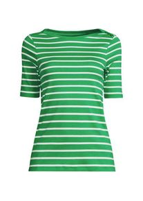 LANDS' END Supima-Shirt aus Baumwolle mit U-Boot-Ausschnitt, Damen,  Gr&uuml;n, Baumwolle, by Lands' End