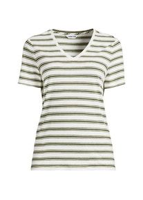 LANDS' END Soft Flow Shirt aus Leinenmix mit V-Ausschnitt in Plus-Gr&ouml;&szlig;e, Damen, size: plus, Elfenbein, Leinen/Baumwolle Modal, by Lands' End