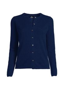 LANDS' END Kaschmir-Cardigan mit rundem Ausschnitt in Plus-Gr&ouml;&szlig;e, Damen, size: plus, Schwarz, Kaschmir, by Lands' End