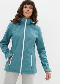 bonprix Wasserabweisende Softshelljacke, petrol, Gr.54, Figurbetonte Softshelljacke mit abnehmbarer Kapuze und Rei&szlig;verschlusstaschen, bequem geschnitten