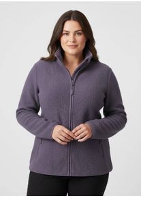 sheego Gro&szlig;e Gr&ouml;&szlig;en Fleecejacke mit Rei&szlig;verschluss-Taschen, feige, Gr&ouml;&szlig;e 46 - Damen