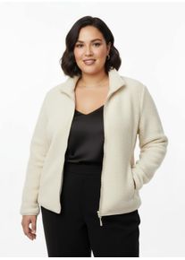 sheego Gro&szlig;e Gr&ouml;&szlig;en Fleecejacke mit Rei&szlig;verschluss-Taschen, champagner, Gr&ouml;&szlig;e 46 - Damen