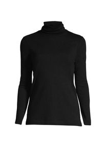 LANDS' END Rollkragenshirt aus Supima f&uuml;r Damen, Damen, size: regular, Schwarz, Baumwolle, by Lands' End
