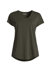 LANDS' END Shirt aus Baumwolle/Modal-Mix mit Ballett-Ausschnitt f&uuml;r Damen in Plus-Gr&ouml;&szlig;e, Damen, size: plus, Gr&uuml;n, Baumwolle Modal, by Lands' End