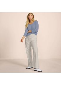 LANDS' END 5-Pocket-Chinos mit weitem Bein f&uuml;r Damen in Petite-Gr&ouml;&szlig;e, Damen, size: petite, Beige, Baumwoll-Mischung, by Lands' End