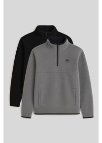 Herren Halbzip-Pl&uuml;sch-Sweatshirt