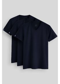 Herren Baumwolle Elastan V-Ausschnitt T-Shirt