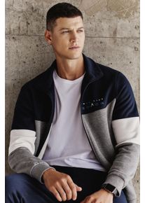 Herren Farbblockiertes Zip-Sweatshirt und Jogginghosen-Set