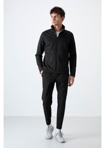 Herren Sweatshirt mit Rei&szlig;verschluss-Kragen und Hose Set