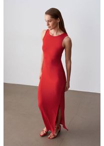Rippoptik &Auml;rmelloses Bodycon-Maxikleid