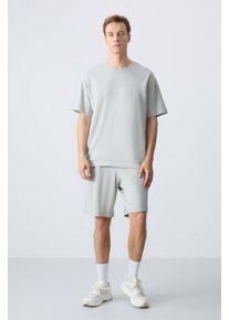 Herren &Uuml;bergr&ouml;&szlig;e Baumwoll-Mischung T-Shirt und Shorts Set