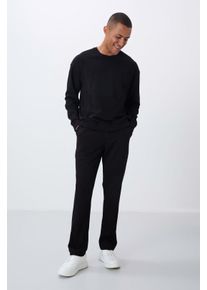 Herren-Fleece Sweatshirt und Hose aus Baumwolle-Polyester-Mix Set