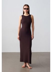 Rippoptik &Auml;rmelloses Bodycon-Maxikleid