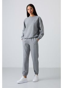 Oversized Sweatshirt und Hosen-Set mit elastischem Saum