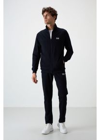 Herren Strick-Fleece Sweatshirt und Hose Set