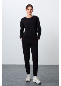 Oversized Sweatshirt- und Hose-Set aus Baumwolle-Polyester