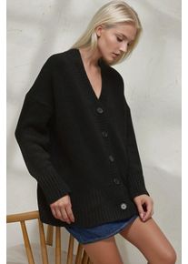 Dicker V-Ausschnitt Strickjacke