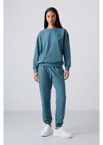 &Uuml;bergro&szlig;es Sweatshirt- und elastisches Bund-Hosen-Set