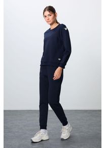 &Uuml;bergro&szlig;es Baumwolle-Polyester Sweatshirt- und Hosen-Set