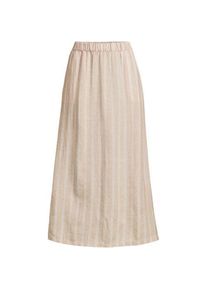 LANDS' END Premium Reinleinen-Midirock mit Elastikbund f&uuml;r Damen in Plus-Gr&ouml;&szlig;e, Damen, size: plus, Elfenbein, Leinen, by Lands' End