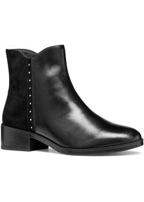 Geox D Camexia Leder Damen Schwarze Stiefel