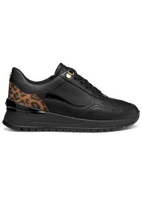 Geox D Desya A Leder Damen schwarze Sneaker