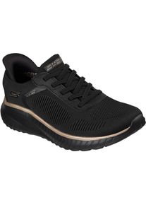 Skechers BOBS Sport Squad Chaos Textil Damen Schwarz/Ros&eacute;gold Turnschuhe