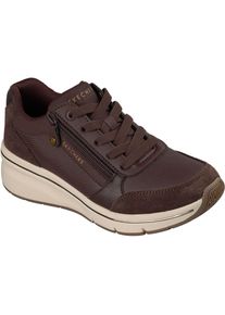 Skechers Billion Flex Luxe Up Leder Damen Schokolade Duraleather/Mesh Sneakers