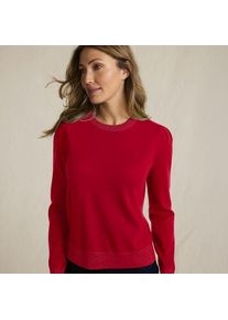 LANDS' END Merino-Pullover mit Lurex-Ausschnitt f&uuml;r Damen, Damen, size: regular, Rot, Wolle, by Lands' End