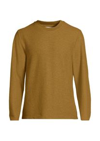 LANDS' END Struktur-Shirt mit Leinen f&uuml;r Herren, Herren, size: regular, Gelb, Leinen/Polyester/Polyester-Mischung, by Lands' End