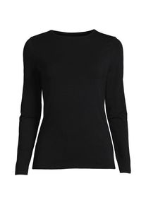 LANDS' END Shirt aus Baumwolle/Modal-Mix mit Rundausschnitt f&uuml;r Damen in Petite-Gr&ouml;&szlig;e, Damen, size: petite, Schwarz, Baumwolle Modal, by Lands' End