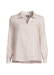 LANDS' END Premium Reinleinen-Schlupfbluse, Damen,  Wei&szlig;, by Lands' End