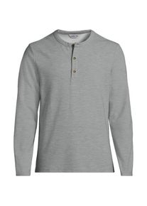 LANDS' END Ottoman-Henleyshirt mit langen &Auml;rmeln f&uuml;r Herren, Herren, size: regular, Grau, Baumwolle/Polyester/Baumwoll-Mischung, by Lands' End