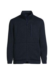 LANDS' END Gef&uuml;tterte Strickfleece-Jacke f&uuml;r Herren, Herren, size: regular, Blau, Polyester, by Lands' End