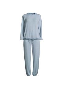 LANDS' END Silky Knit Lounge-Set, Damen,  Blau, Polyester/Viskose/Polyester-Mischung, by Lands' End