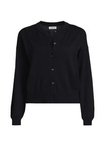 LANDS' END Kurzer Feinstrick-Cardigan aus Baumwolle f&uuml;r Damen in Plus-Gr&ouml;&szlig;e, Damen, size: plus, Schwarz, Baumwolle, by Lands' End