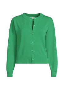 LANDS' END Kurzer Feinstrick-Cardigan aus Baumwolle f&uuml;r Damen in Plus-Gr&ouml;&szlig;e, Damen, size: plus, Gr&uuml;n, Baumwolle, by Lands' End