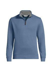 LANDS' END Rei&szlig;verschluss-Pullover aus Bedford-Ripp, Herren,  Blau, Baumwolle, by Lands' End