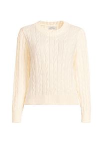 LANDS' END Zopfmuster-Pullover DRIFTER, Damen,  Wei&szlig;, Baumwolle, by Lands' End