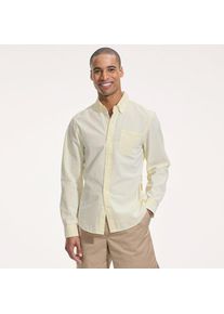 LANDS' END Seersucker-Hemd mit langen &Auml;rmeln, Herren,  Gelb, Baumwolle, by Lands' End